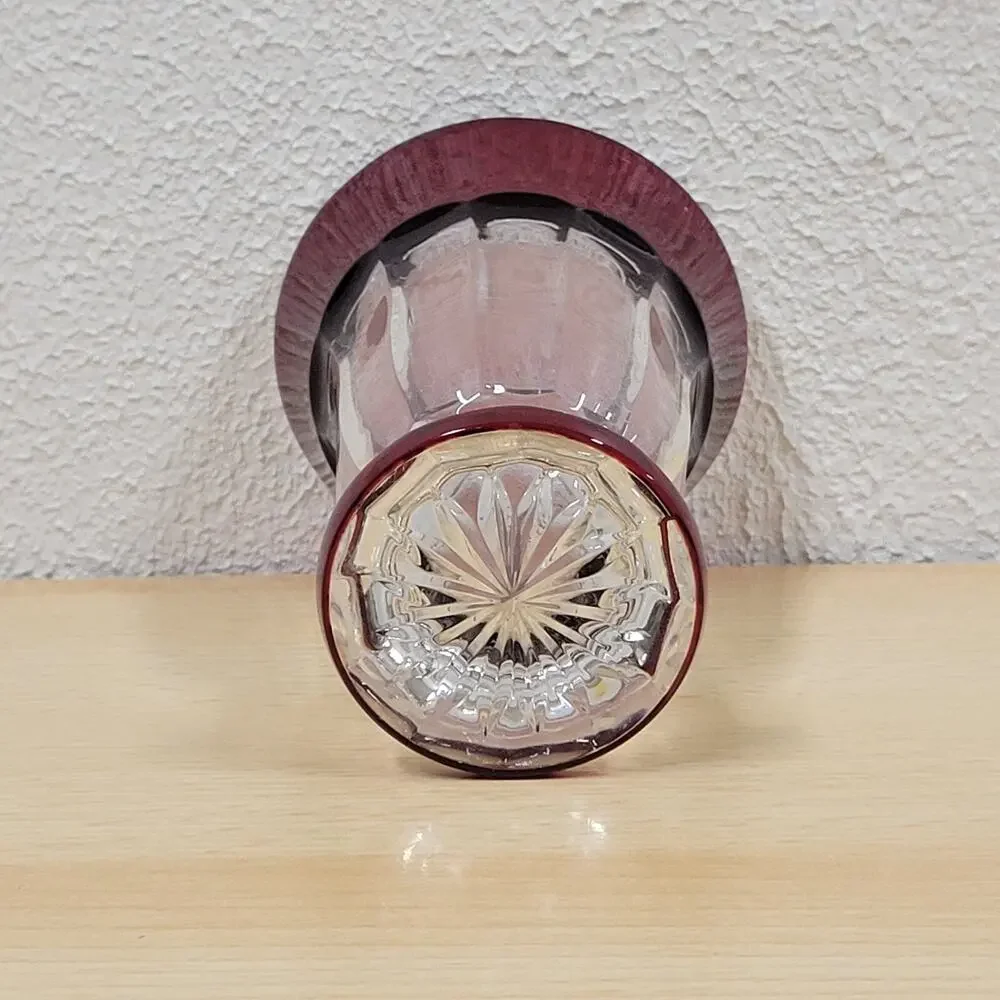 RARE Waterford Crystal SIMPLY RED (2003-2004) Fluted Footed Vase 5